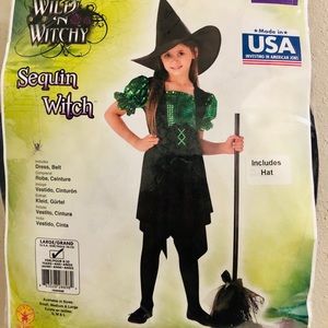 🍁Girls green witch Halloween costume dress up🍁